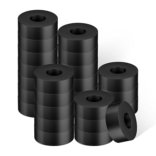 25 arandelas de goma gruesa, 3/4 pulgadas de diámetro exterior de 1/4 pulgadas de grosor, bujes espaciadores, arandelas planas para tornillos,