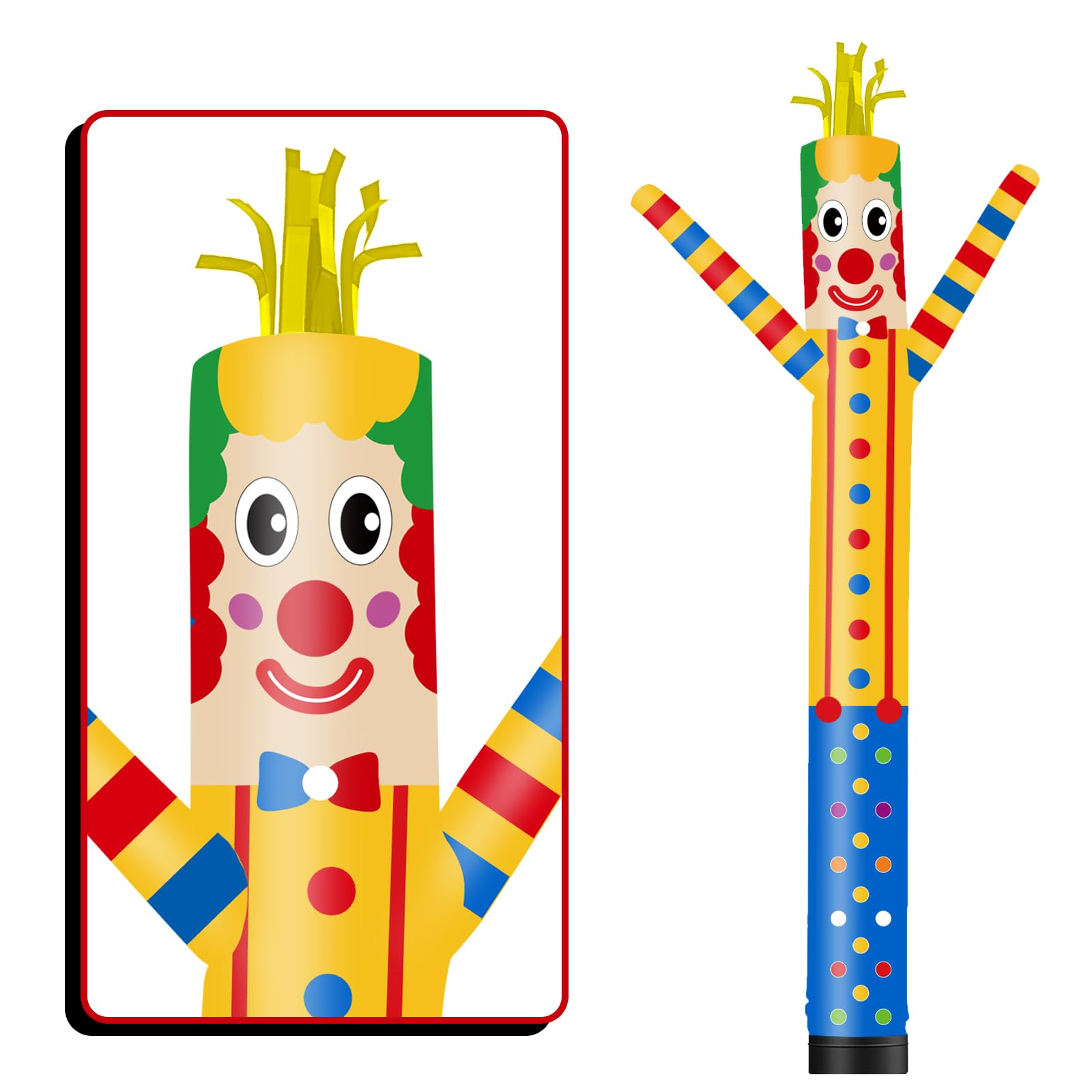 FSFLAG 6ft tall inflatable tube man wacky air dancer clown Wacky Wave Dancer (diameter 9 inches) for outdoor decoration advertising commercial business events (blower not included)