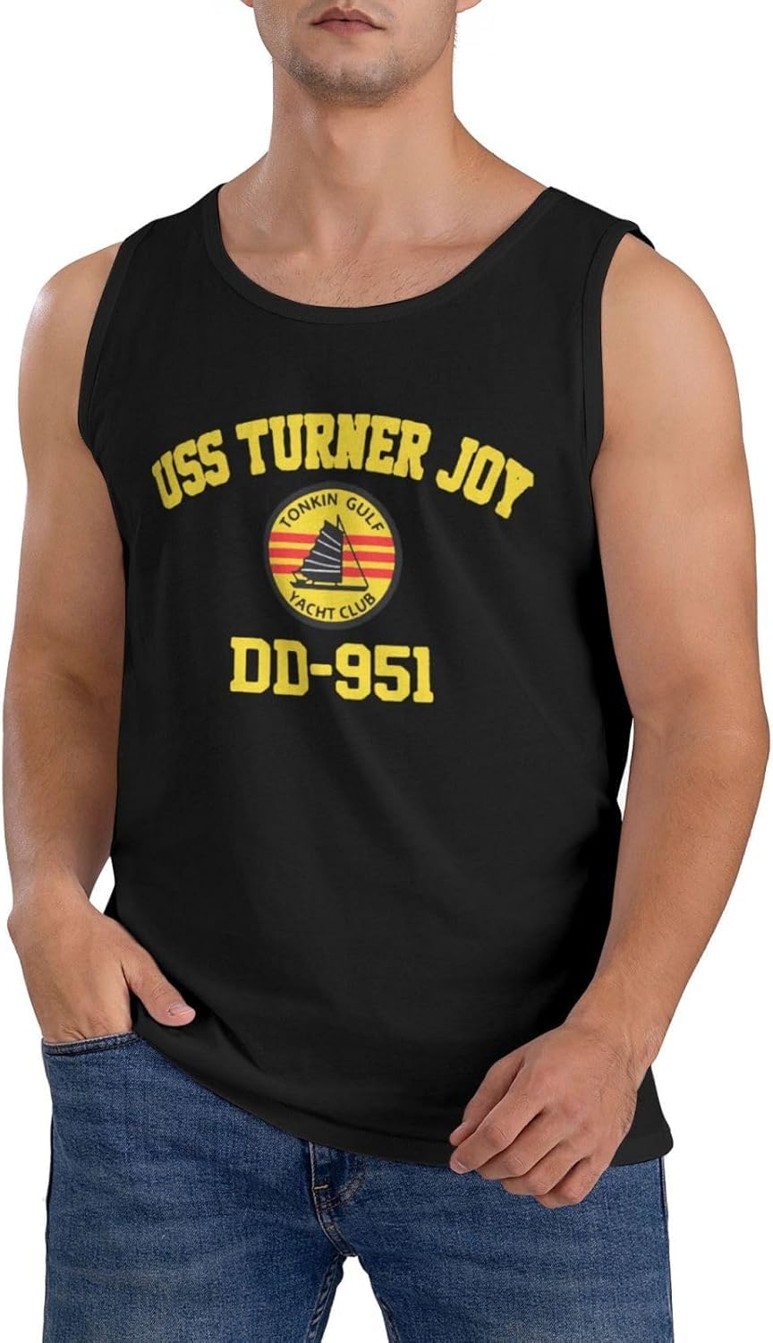 USS Turner Joy Dd-951 Men's Breathable Tank Top Novel Gym Workout Sleeveless T-Shirt Sports Tank Top T-Shirt