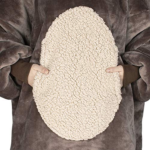 Image of Catalonia Oversized Hoodie Blanket Sweatshirt, Comfortable Sherpa Giant Pullover with Large Front Pocket for Adults Men Women Teenagers Wife Girlfriend