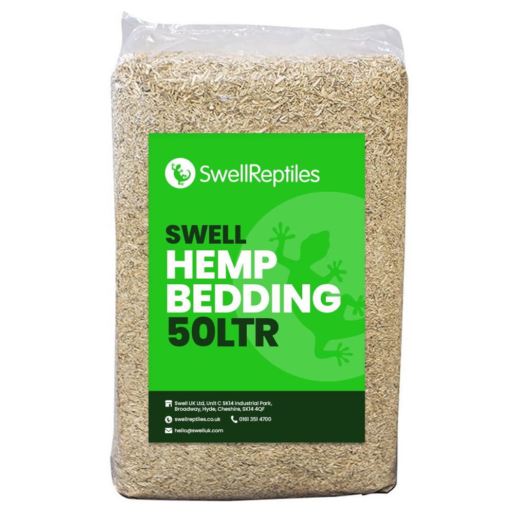 Swell Reptiles Hemp Bedding Reptile Substrate | 50 Litres | Dust Free and Odourless