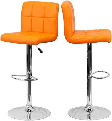 KLS14 - Taburetes de diseño moderno, asiento elevado, ajustable, hidráulico, giratorio de 360 grados, marco de acero resistente, asiento acolchado,