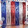 Lolstar 4th of july decorationsred white and blue 3 pack tinsel foil fringe curtains4th of july photo booth prop streamer backdrop for america patriotic partymemorial dayindependence daylabor day  urban country home decor
