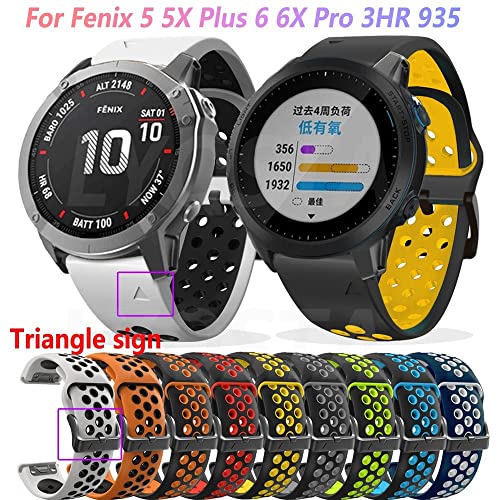 Correa Garmin Fenix 6X 5X de 26mm en silicona blanda de recambio color ágata 2