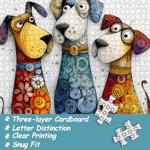 Puzzle Animales Coloridos 3 perros 3+ Anos miniatura 6