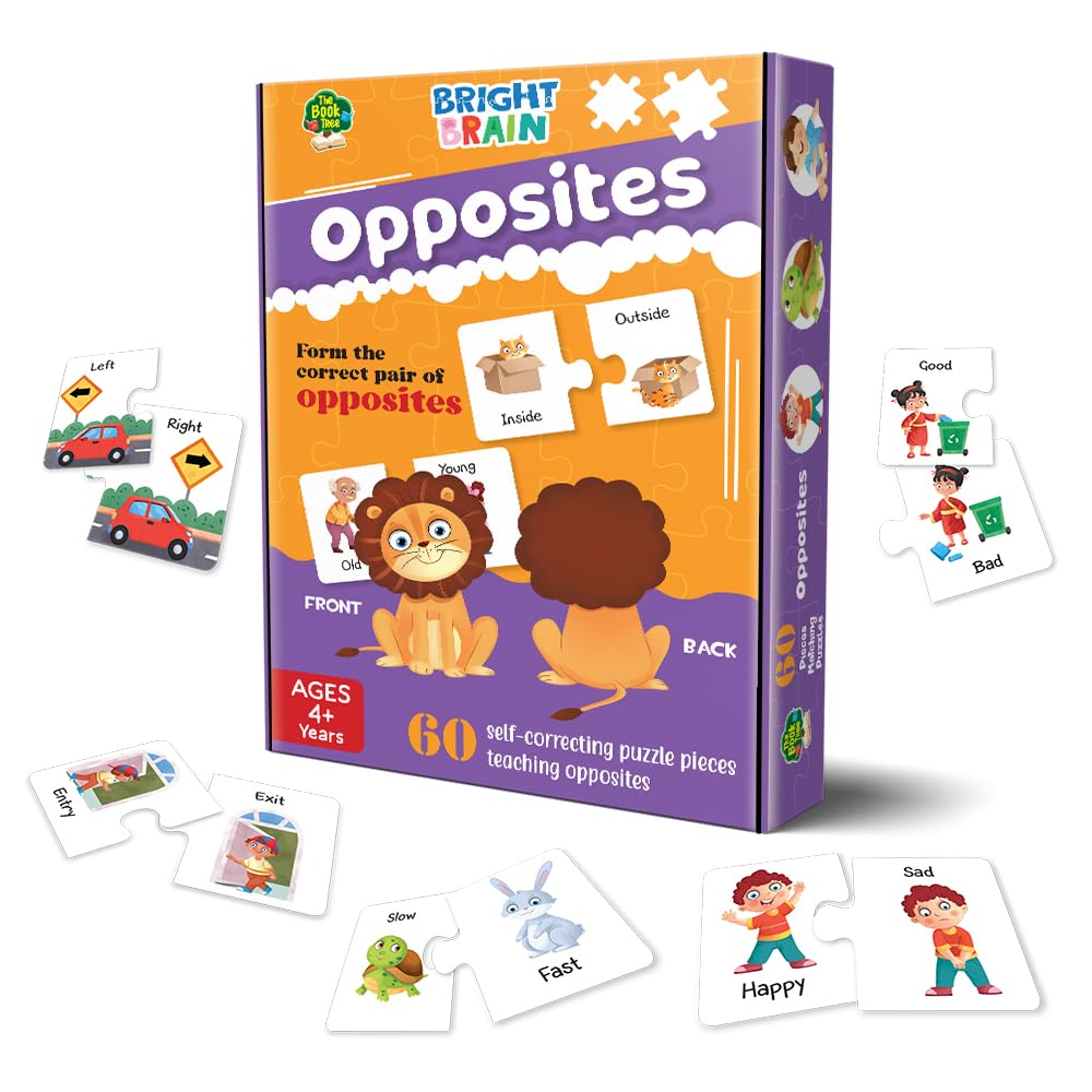 The Book Tree Bright Brain Opposites 60 Piece Jigsaw Puzzle for Preschoolers, Educational Toy for Learning Opposites, Gifts for Kids Ages 3 to 6 by Majestic Book Club-picture-17