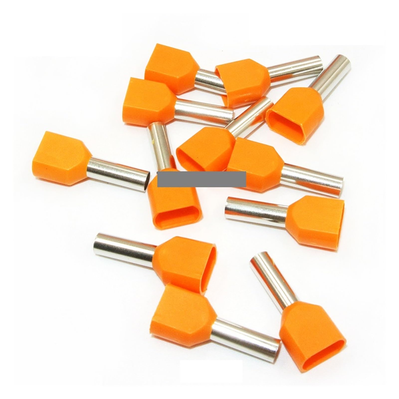 BYLSAGWHT 100pcs TE4012 12AWG 4MM2 Orange Crimp terminal Double Cord Terminal Copper Insulated Crimp Dual Crimp terminal