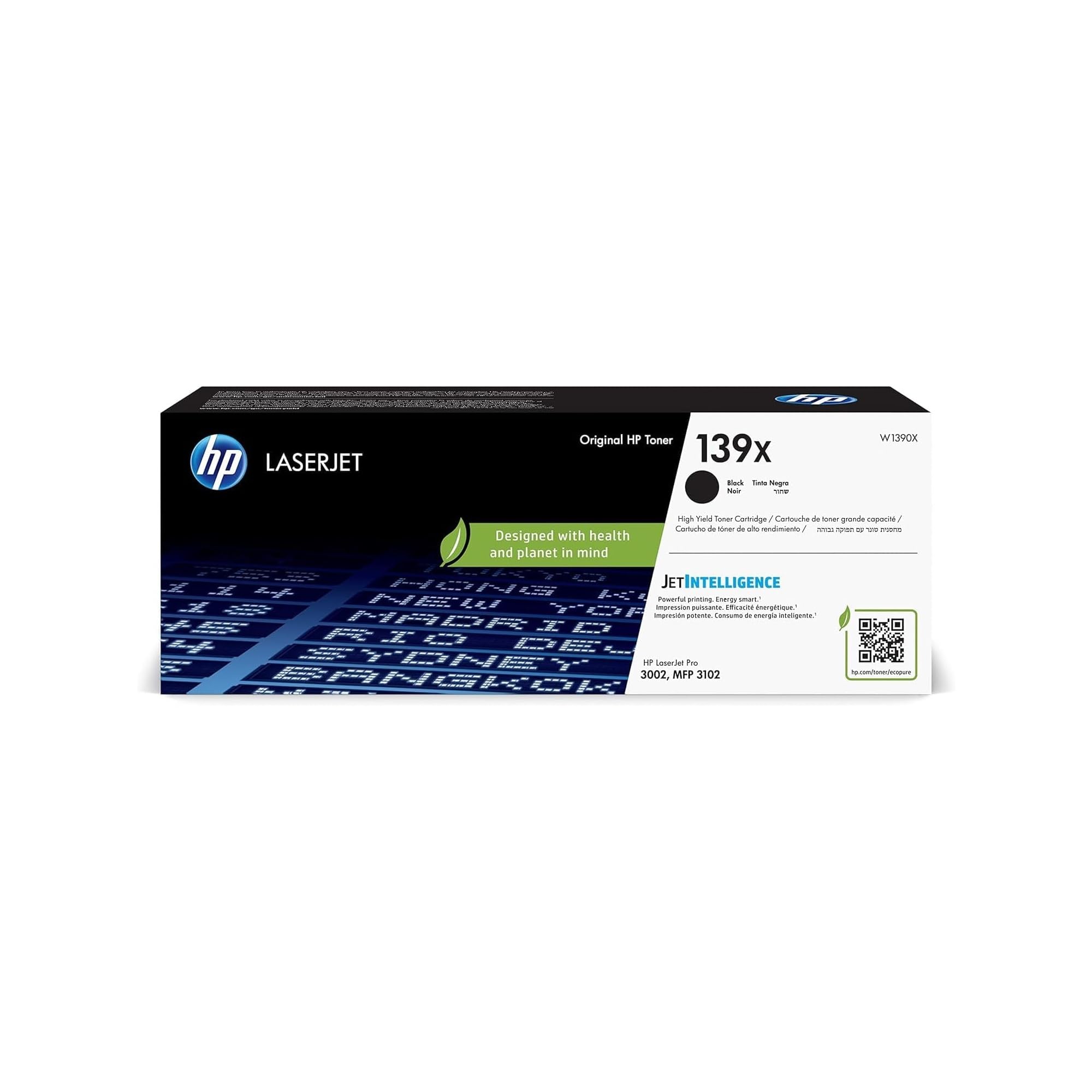 HP 139X Cartouche de Toner Noir Laserjet Authentique (W1390X) pour Imprimante HPLaserJet Pro 3002, MFP 3102