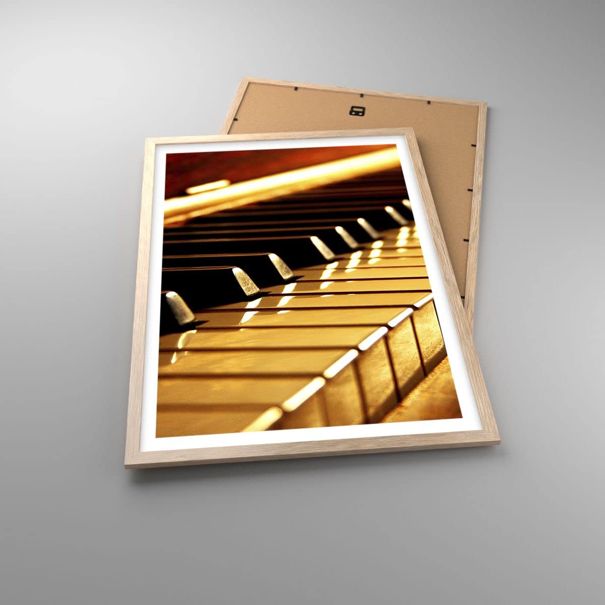 ARTTOR Poster Wandbild Kunstdruck 50x70cm Musik - 2200 - P2N | Klavier Konzert Vertikal mit hellem Eichenrahmen Wohnzimmer Schlafzimmer Küche Büro Wanddeko Kunstposter ARTTOR