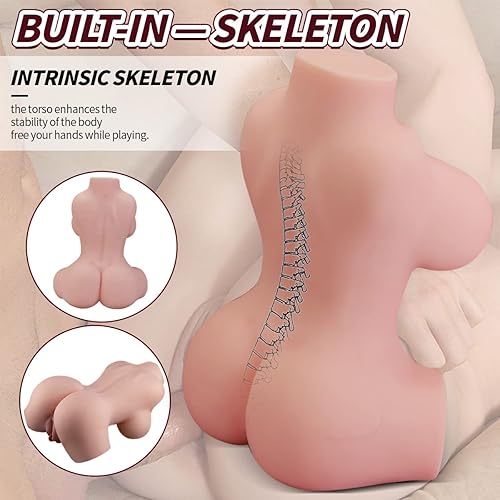Miniatura 2 de Muñeca sexual para adultos, 6 libras, marrón, cálidamente, masterburbater masculino, 3 en 1, juguetes sexuales realistas, torso femenino con grandes