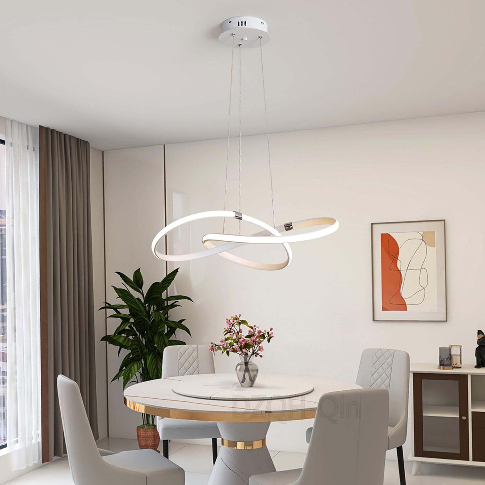 Lámpara Colgante LED Moderna De Madera Y Metal - 100 O 120 Cm, Altura Ajustable, Temperatura De Color Regulable (3000K-6000K)