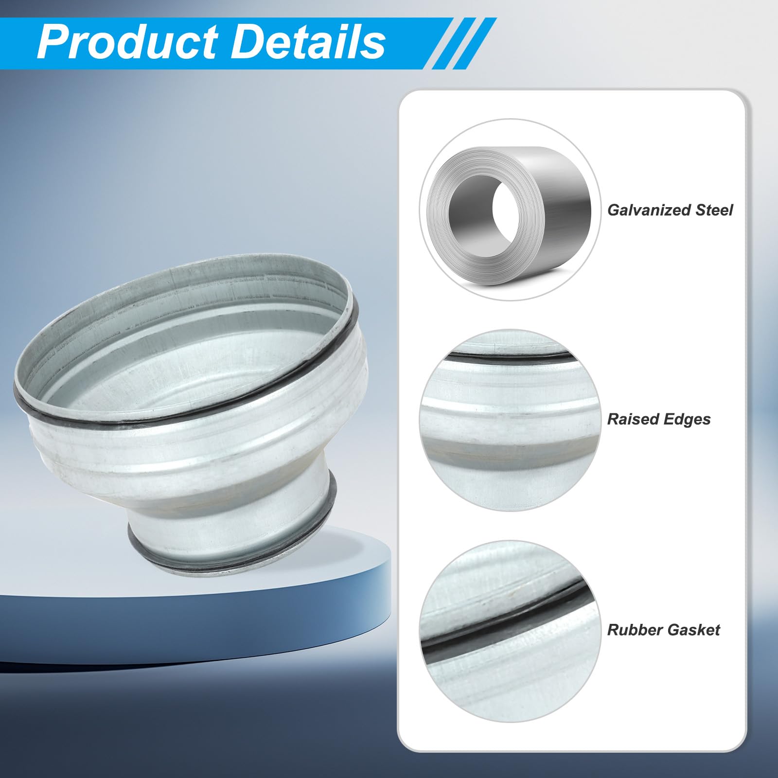 PATIKIL 8 Inch to 5 Inch Duct Reducer - Image 3