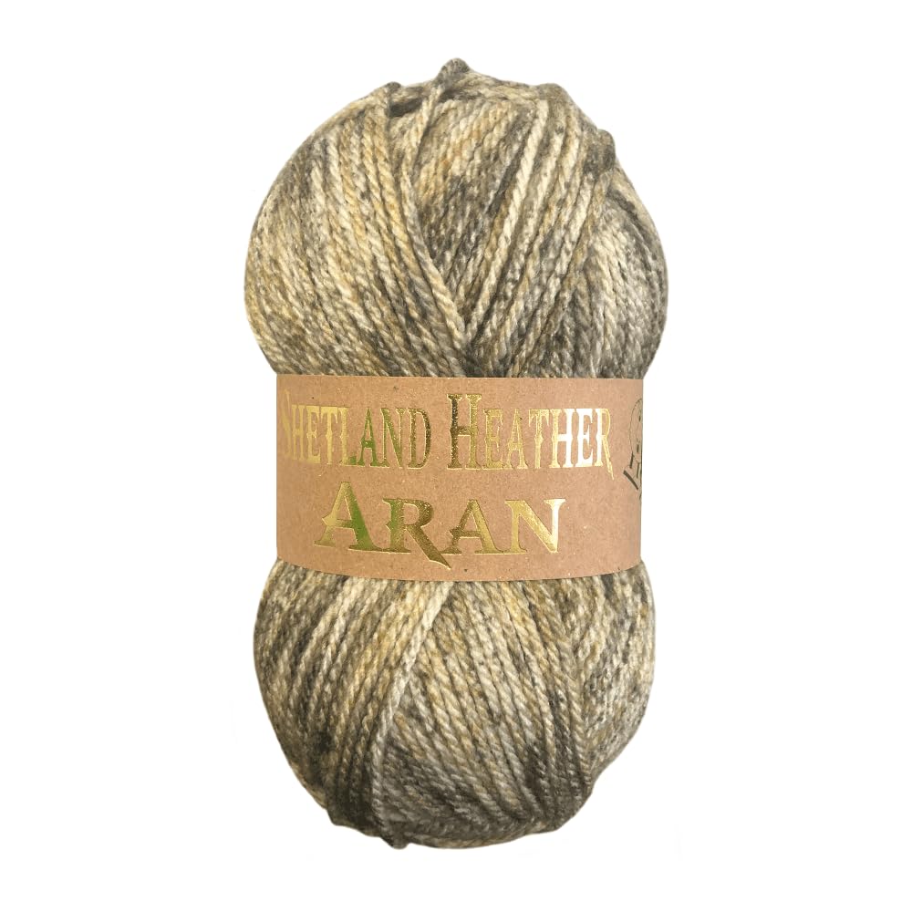 WoolCraft Shetland Heather Aran Knitting & Crochet Yarn, Great Value Yarn Available in 15 Tweed Effect Aran Colours, 75% Acrylic & 25% Wool, 200 Metres, 100g Balls, Pack of 20, Speckled — image 1