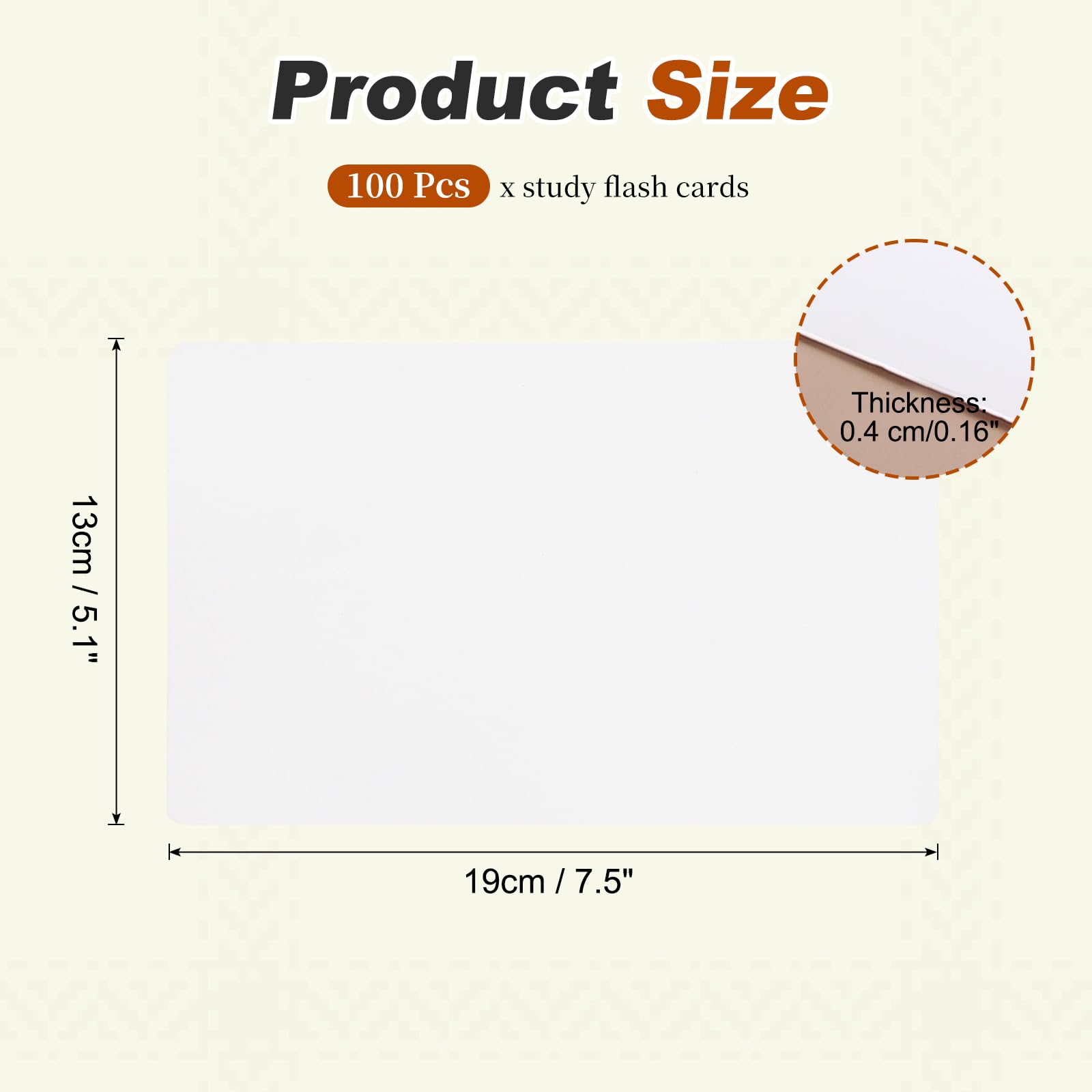 MECCANIXITY 100 hojas de tarjetas de índice en blanco, cartulina gruesa de doble cara de 5.1 x 7.5 pulgadas, 350 g/m², esquinas redondeadas, tarjetas flash de estudio para aprender notas de juego