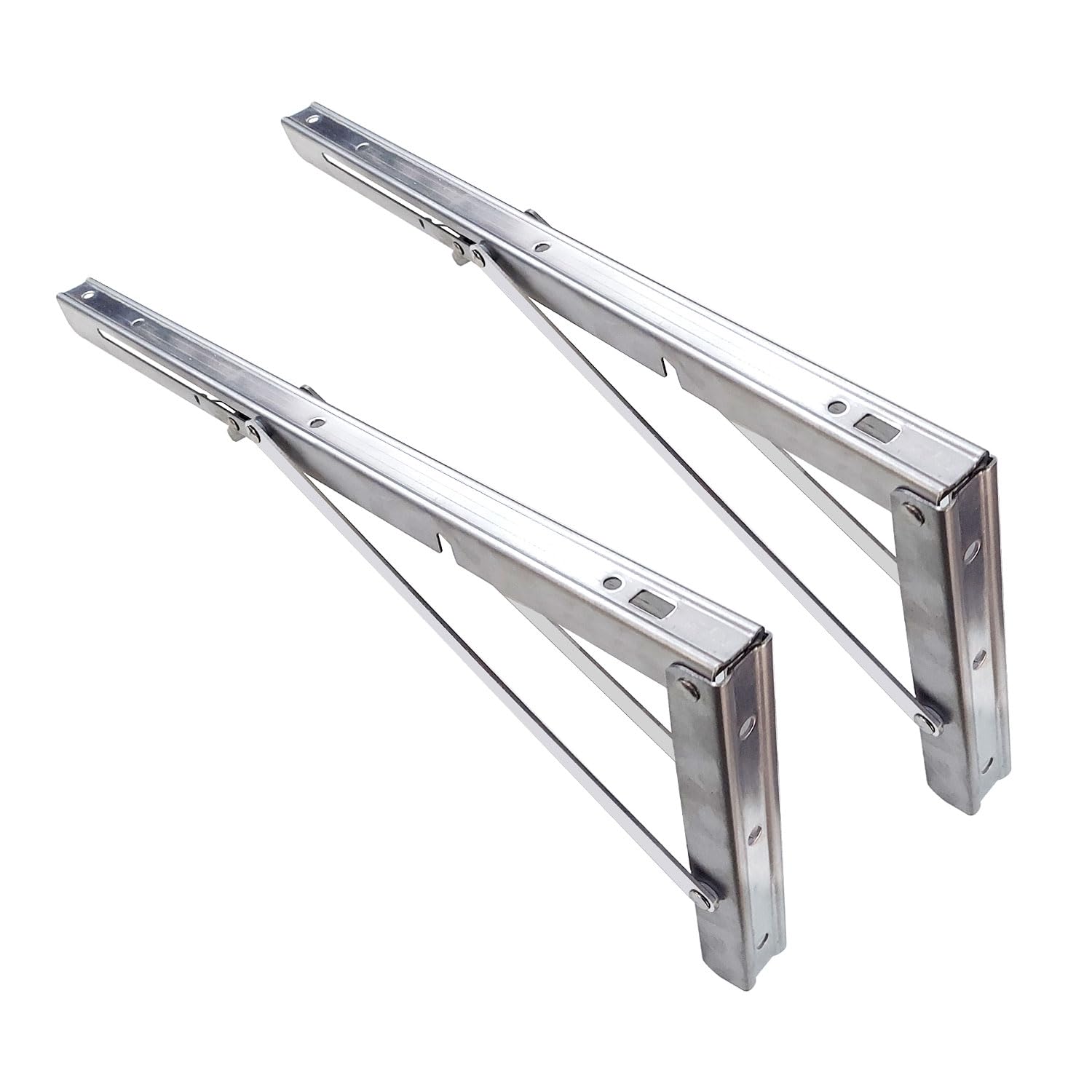VOLO Pack of 2 Pieces (1 Set ) Heavy Duty Folding Bracket | 150 Kg Load Capacity | Foldable Wall Shelf Bracket | Fold Down Table and Wall Bracket with Fittings | (Stainless Steel, 8 Inch (200mm)) — Amazon image 11