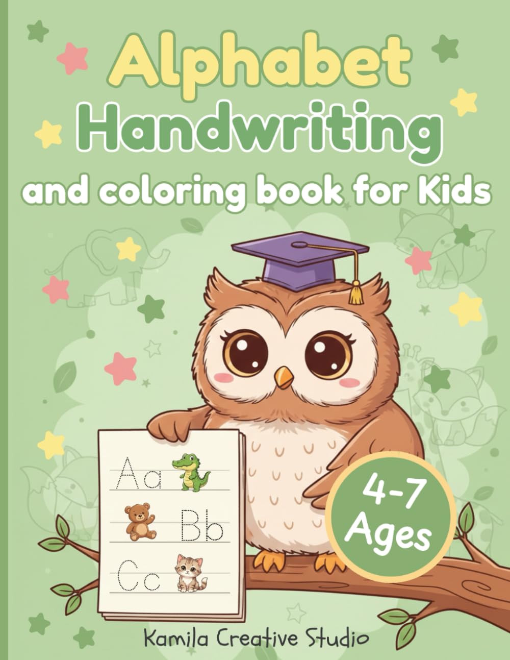 Alphabet Handwriting Workbook for Kids Ages 4-7: Handwriting Practice with Uppercase & Lowercase Letters and Coloring Pages