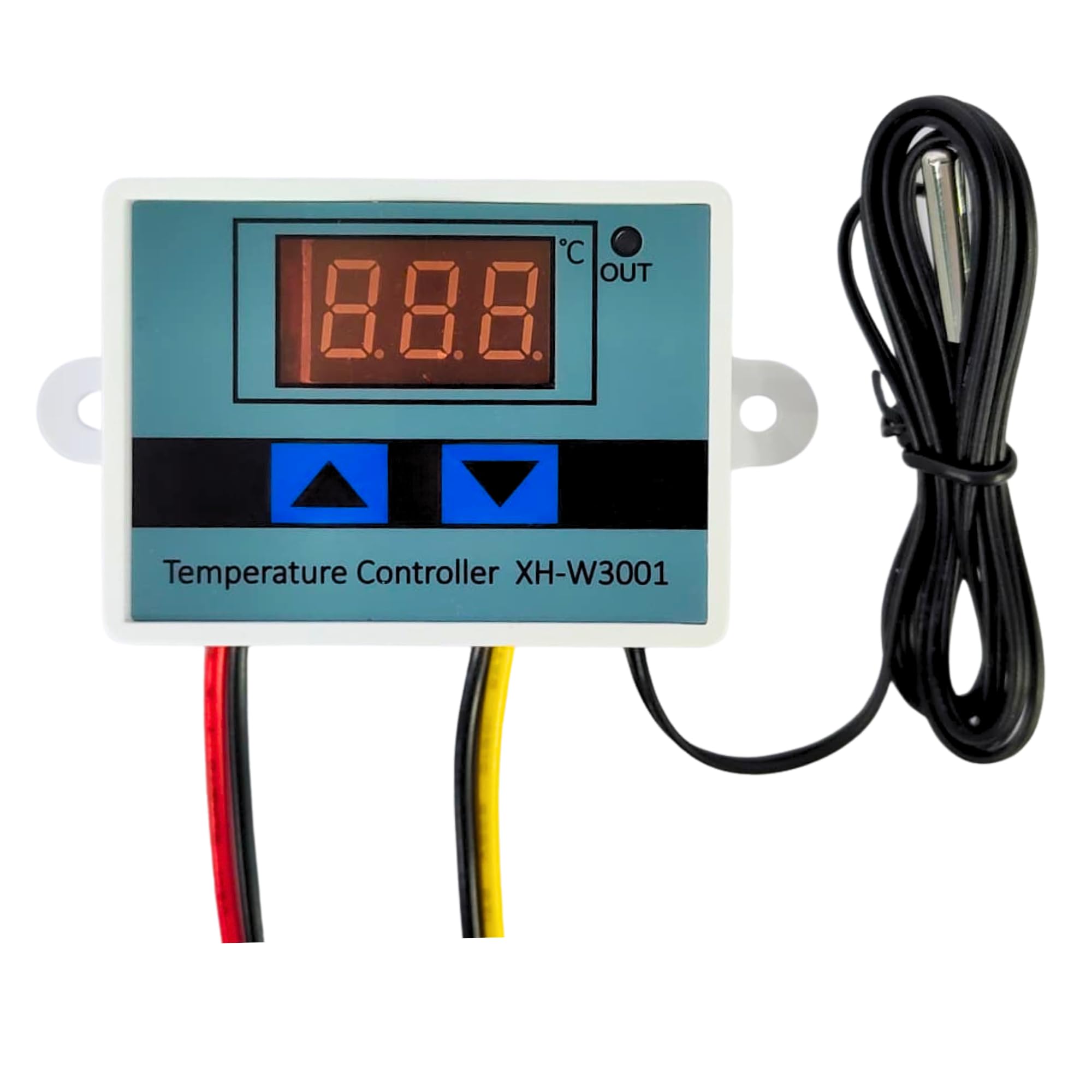 ROBOWAY W3001 Digital Display Temperature Controller 220V 10A | LED Thermostat Control Switch Probe, Temperature Controller for Egg Incubator, Thermocouple Sensor (RW-149) - Electronic Components