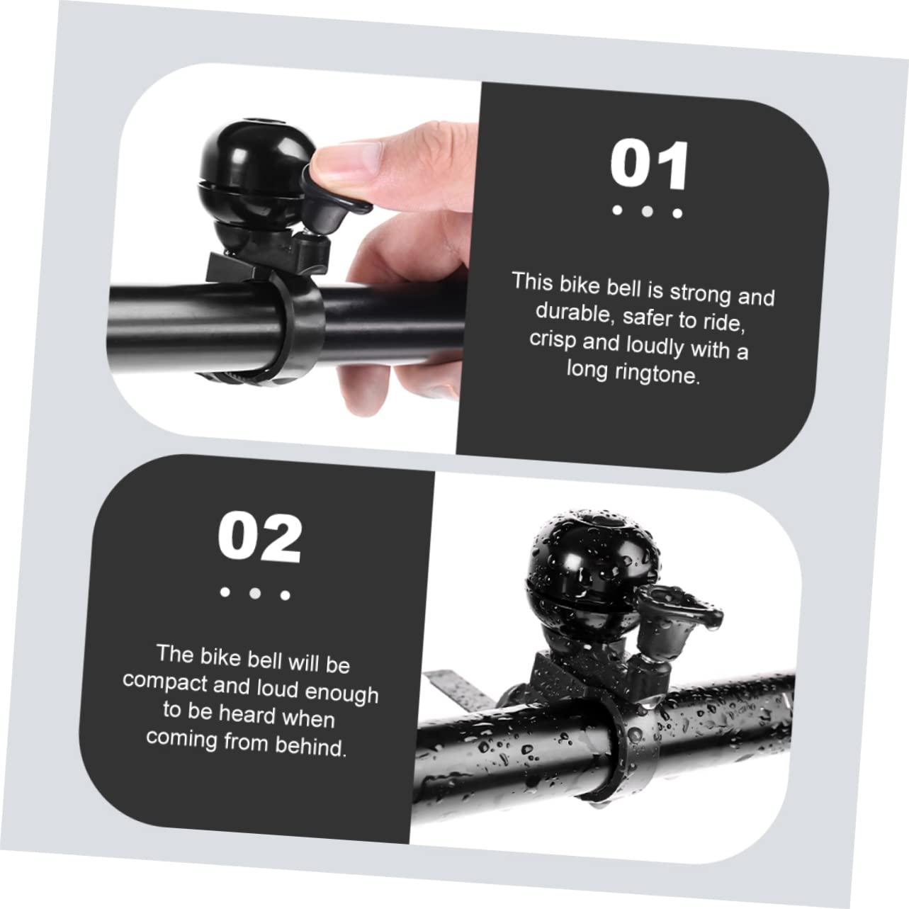 HEALEEP Daily Use Bike Bell for Boys and Girls Handlebar Bell Loud Crisp Sound Convenient Accessory for Scooters and Mountain