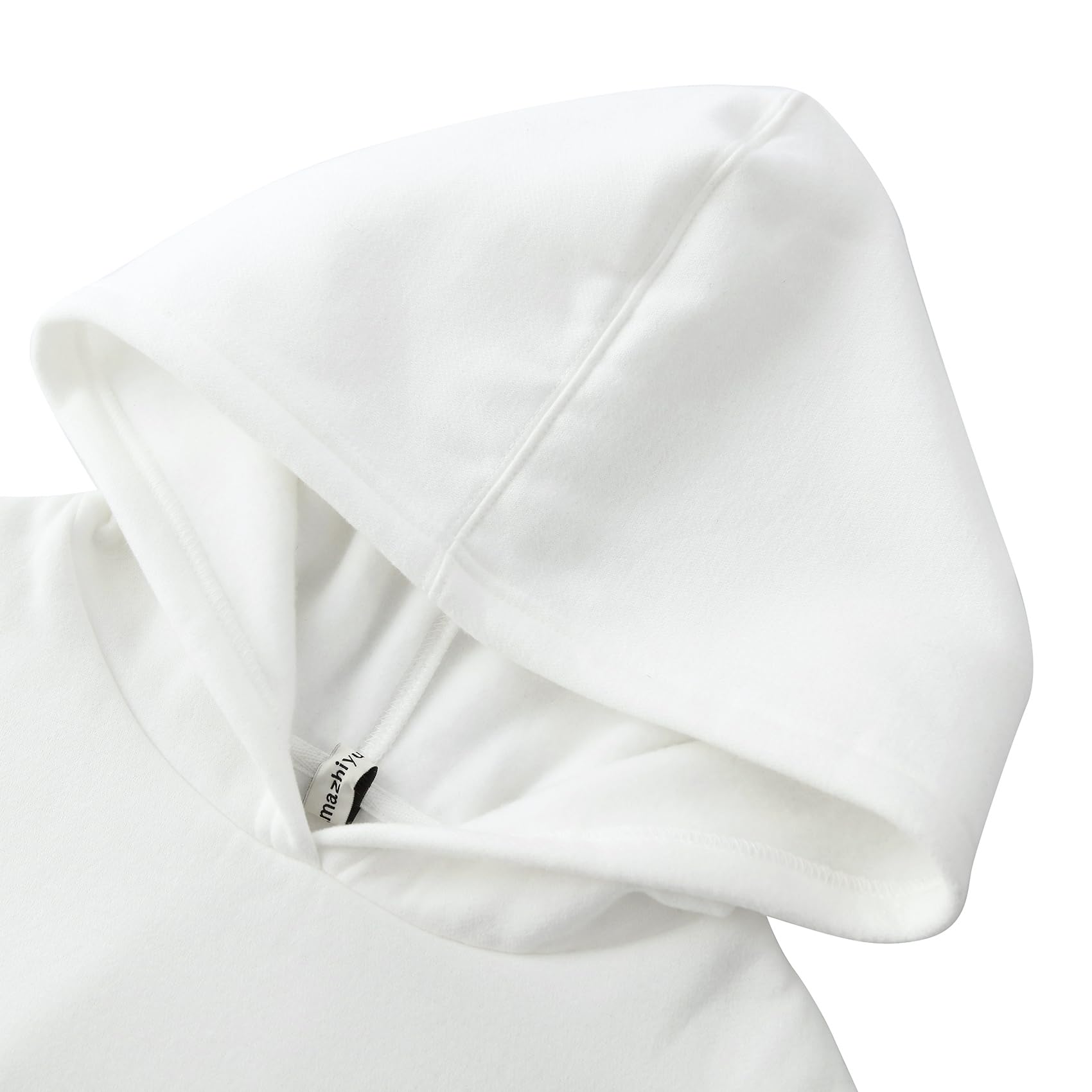 Amazhiyu Sudadera corta con capucha de forro polar para mujer, informal, de manga larga