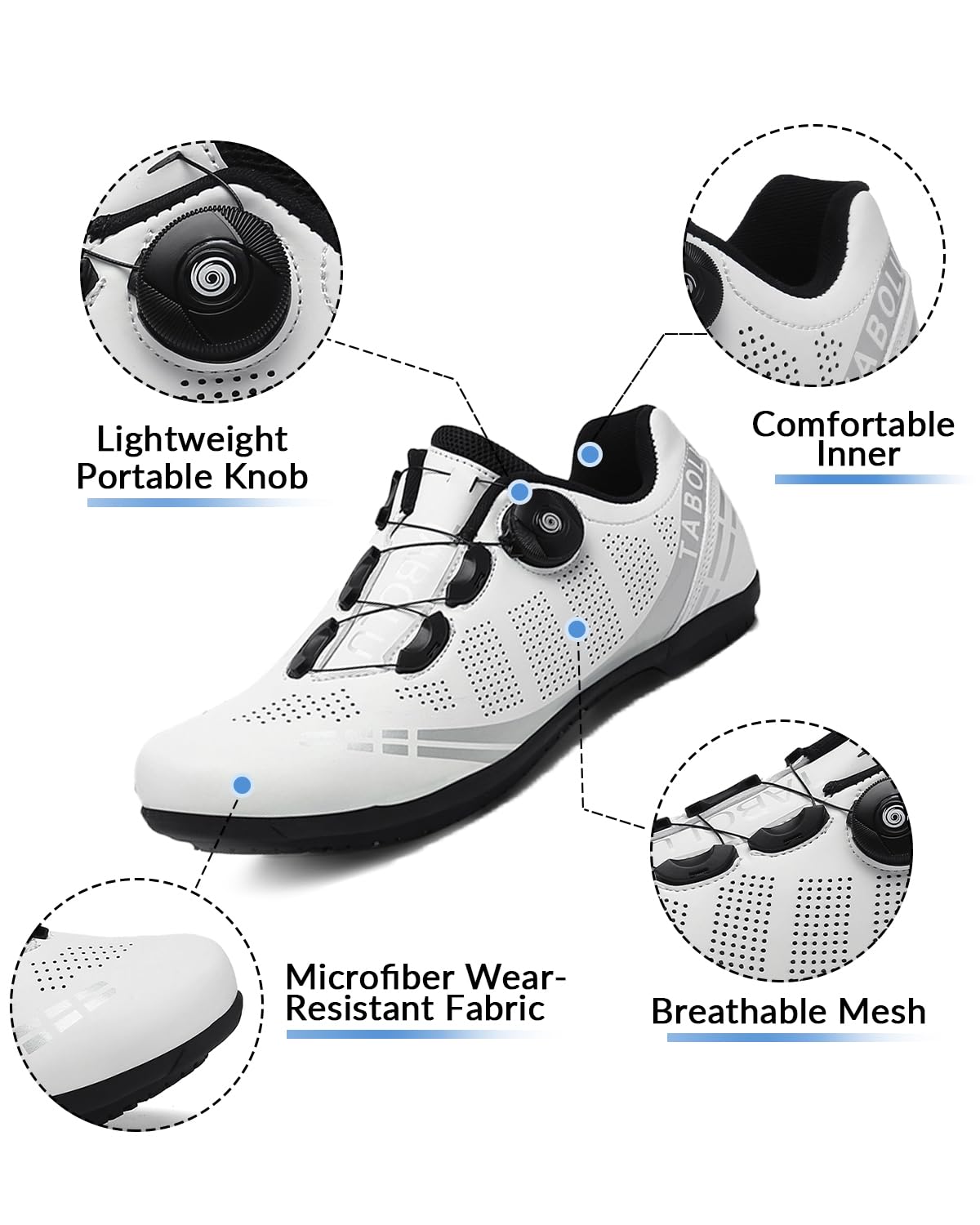 Hixingo Scarpe da Ciclismo Uomo Strada Donna Scarpe Da Equitazione su Strada e Montagna, Gomma Suola Scarpe da Ciclismo Senza Blocco 36-47 EU