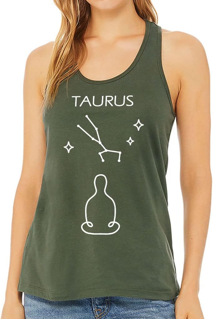 Taurus Design Women's Racerback Tank - Unique Tank Top - Themed Workout Tank