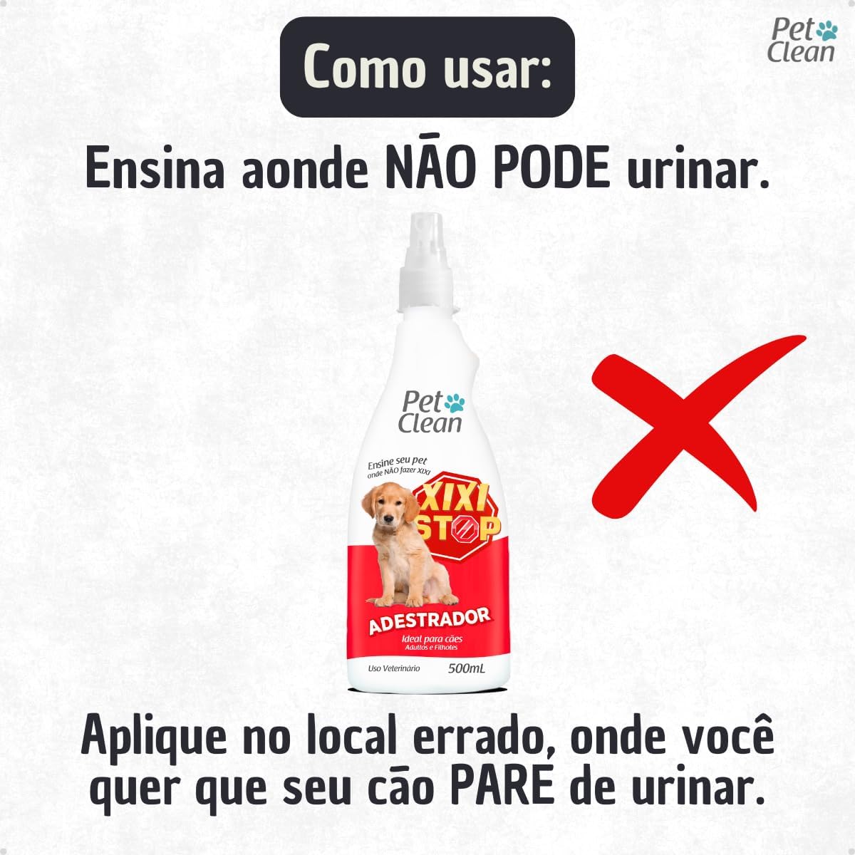 Educador Sanitário Adestrador para Cachorro Xixi Stop 500 ml + Xixi Sim 30 ml Pet Clean Educador Sanitário Adestrador para Cachorro Xixi Stop 500 ml + Xixi Sim 30 ml Pet Clean