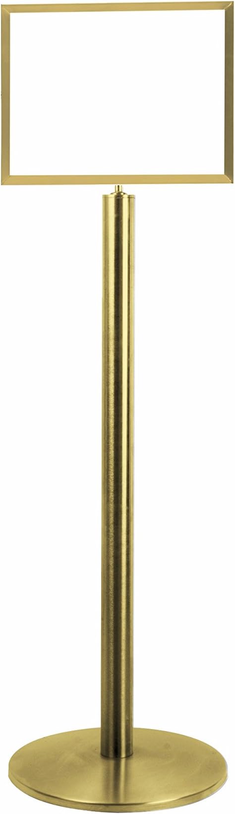 Lawrence metal 1310U-2P-1114HD-H Sign Stand, Universal Base, Heavy Duty Frame, Horizontal, Polished Brass, 11" x 14"