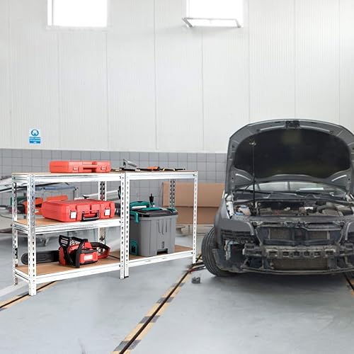 Miniatura 7 de Tangkula Estantes de almacenamiento de 5 niveles, marco de acero resistente, estante de garaje de 60 pulgadas con estantes ajustables, unidad de