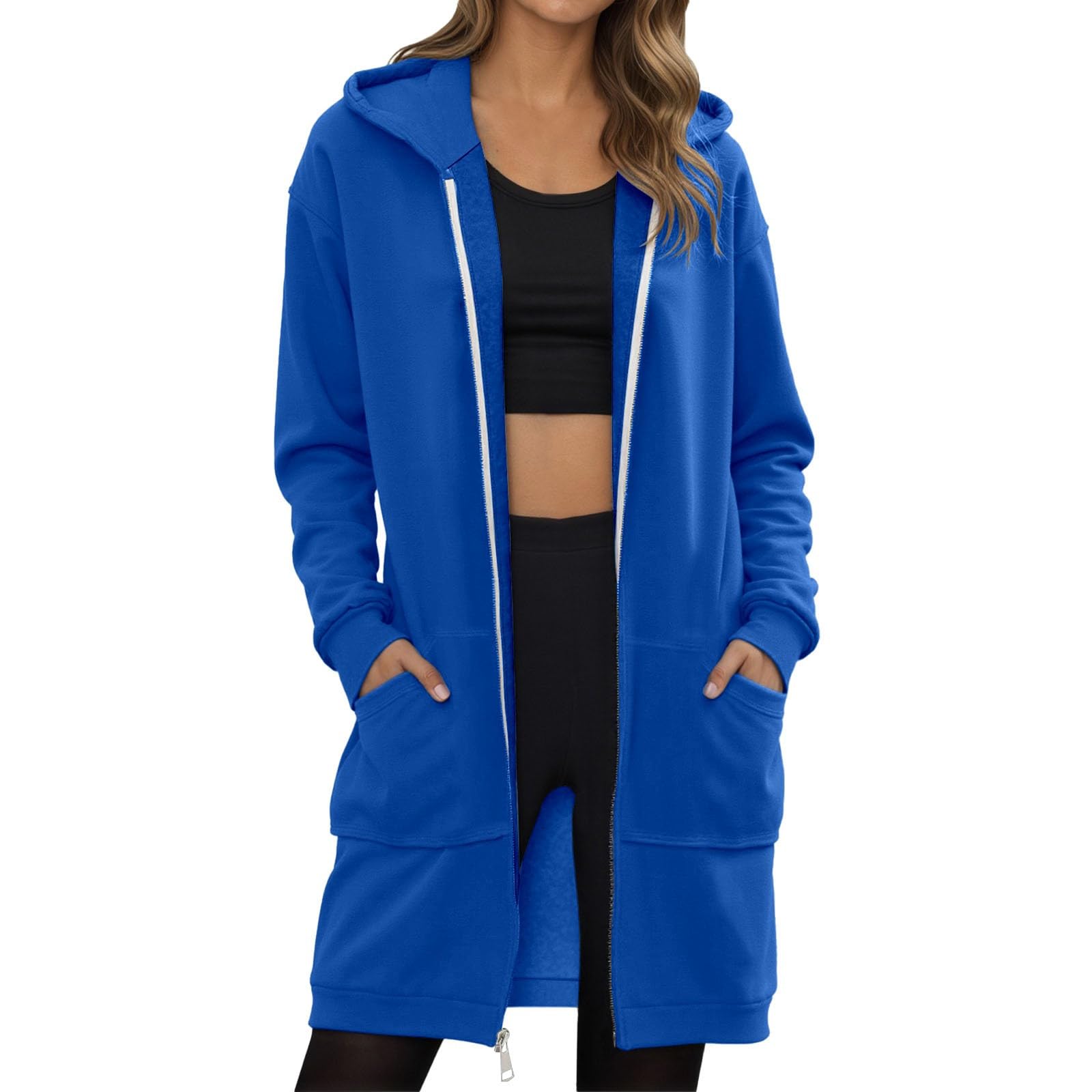 Robe à capuche ample pour femme 2026 grande taille avec capuche – Robe confortable Backwoods doublée en polaire pour l'hiver et l'automne – Haut épais tendance avec motifs – Pull mignon