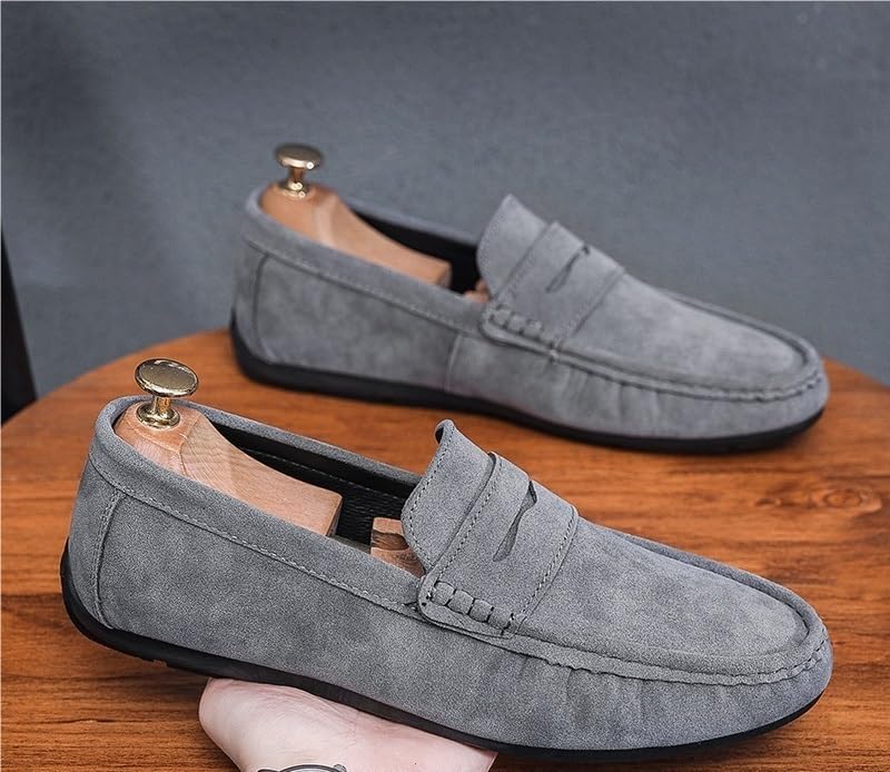 Loafers for Men Suede Vamp Driving Penny Loafers Apron Toe Anti-Slip Lightweight Comfortable Fashion Classic Slip On2