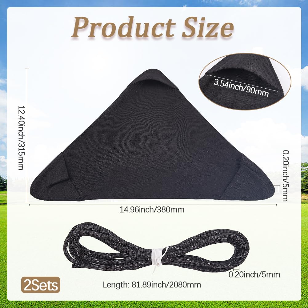 GORGECRAFT 2 Sets Tripod Stool Cloth Outdoor Triangular Stool Covers 31.5cm Portable Camping Chair Cover Black Foldable Lightweight Tripod Stool Pad for Walking Hunting Backpacking Travelling