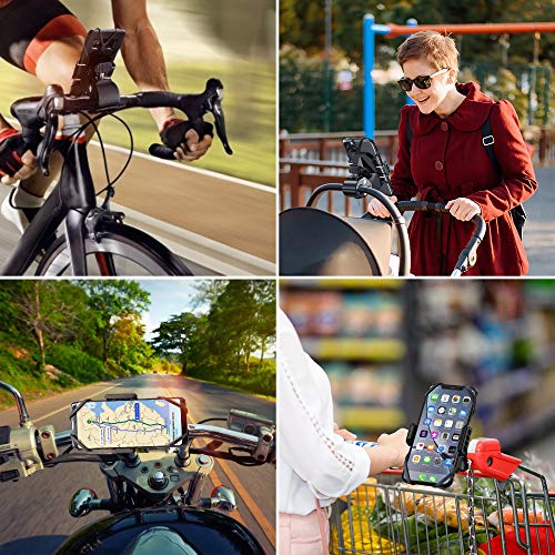 DesertWest Phone Holder for Bike [Asymmetric Clamp] Motorcycle Phone Mount, Universal ATV Mountain & Road Bicycle Handlebar Cradle Compatible with iPhone 12 Pro Max 11 SE Xs Samsung Galaxy S20 Note 20 - Thumbnail 2