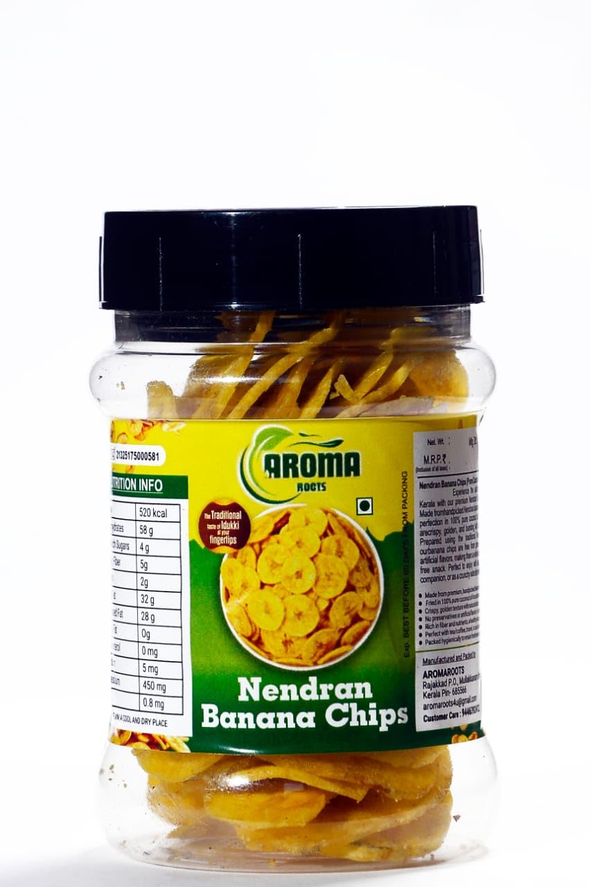 Aroma Roots | Nendran Banana Chips, Traditional Kerala Style, Pure Coconut Oil Fried, Preservative Free, Natural Snack, Natural Ingredients 250GM-image-11
