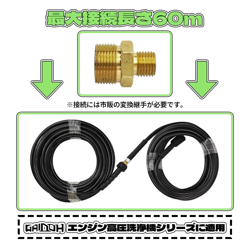 Amazon.co.jp: Gaidohガイドー 20m延長ホース 3500PSI 高圧洗浄機