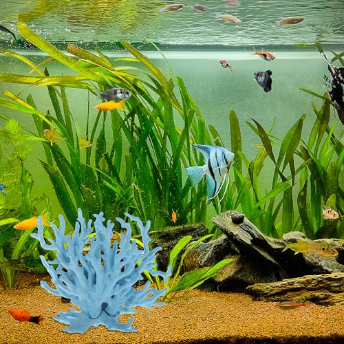 Image of Blue Coral Reef Decor, Mini Faux Coral Aquarium Decor, 6.3x5.31in