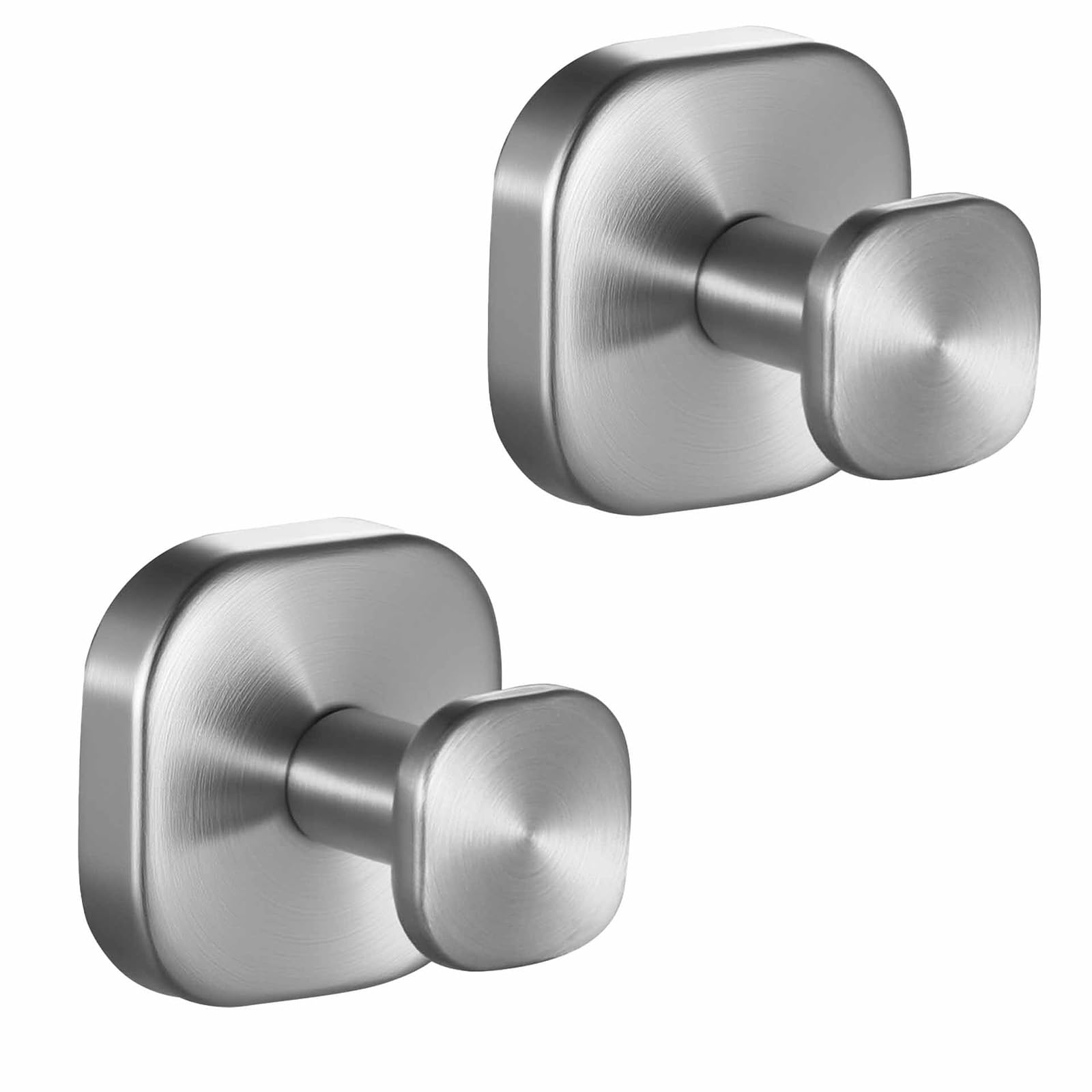 Altpwjw Silver Door Hooks Screw In ，2 Pack Stainless Steel Towel Hooks For Bathrooms Coat Robe(Brushed )
