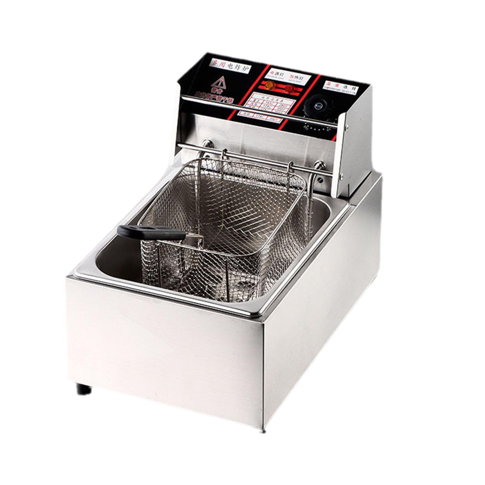 Friggitrice Commerciale in Acciaio Inox, friggitrice elettrica a Doppia Vasca in Acciaio con cestelli, friggitrice elettrica da banco per Uso Domestico e nei ristoranti