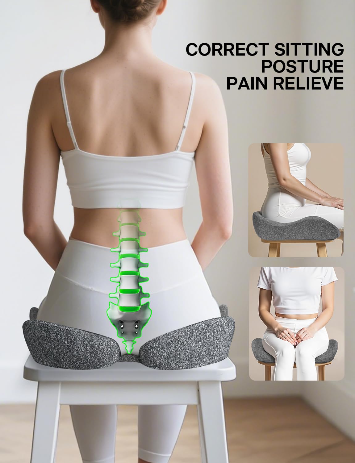 medisana Seat Cushion SC 100 Seat Cushions for Office Chairs Car Seat Wheelchair - Sciatica Tailbone Coccyx Pain — view 5