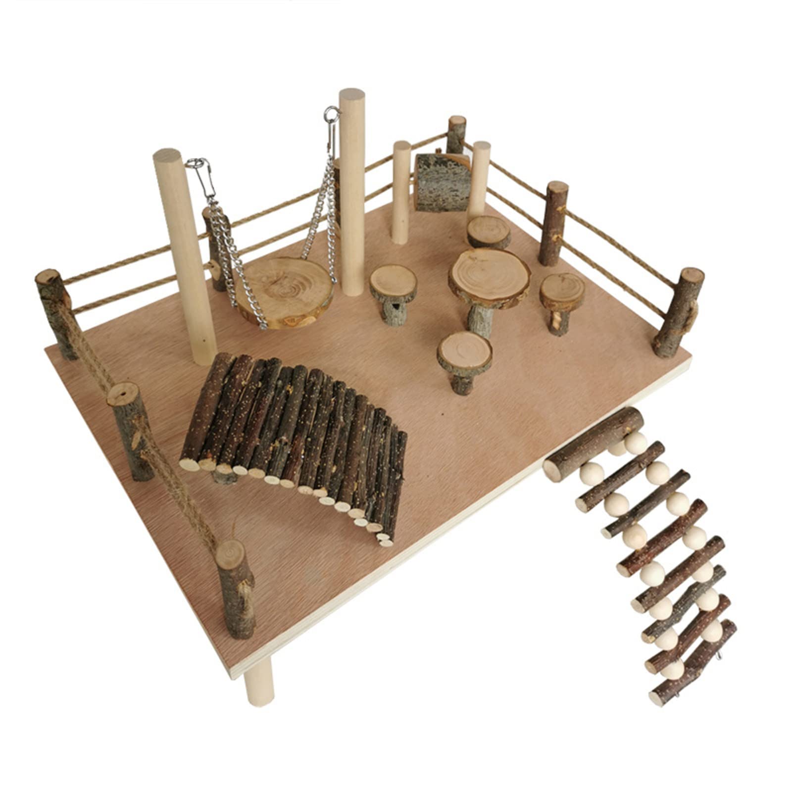 Nagergaleria® Hamsterleiter aus Naturholz Brücke Treppe Naturholz Klettern Zubehör Spielzeug für Hamster und Kleintiere, handgemacht