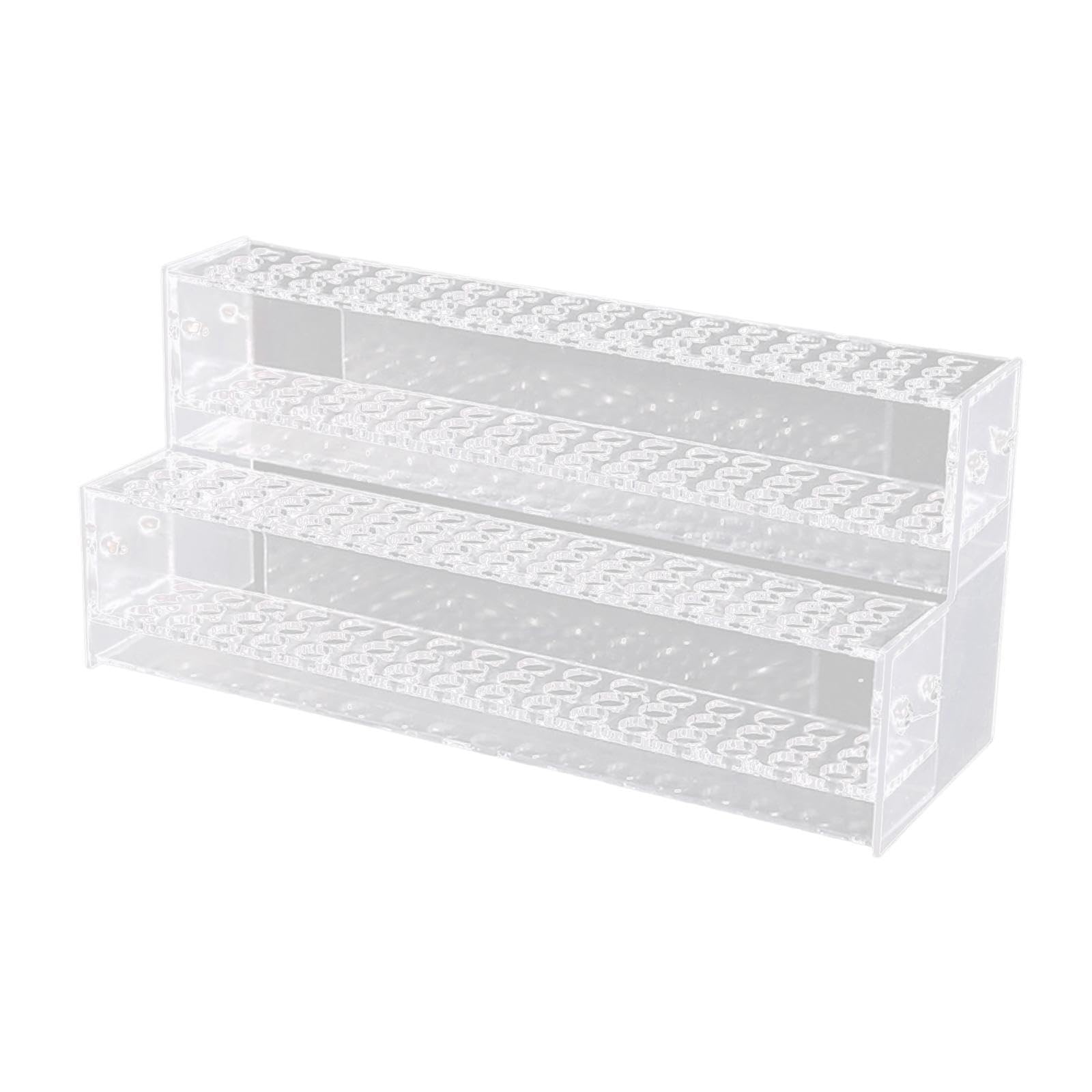 Zambuph Clear Multi Holes Makeup Brush Rack Storage Offers Transparent Look Accommodating Any Desk Decorations While Staying Organized Transparent Pen Display, 2 Layer 96 Holes