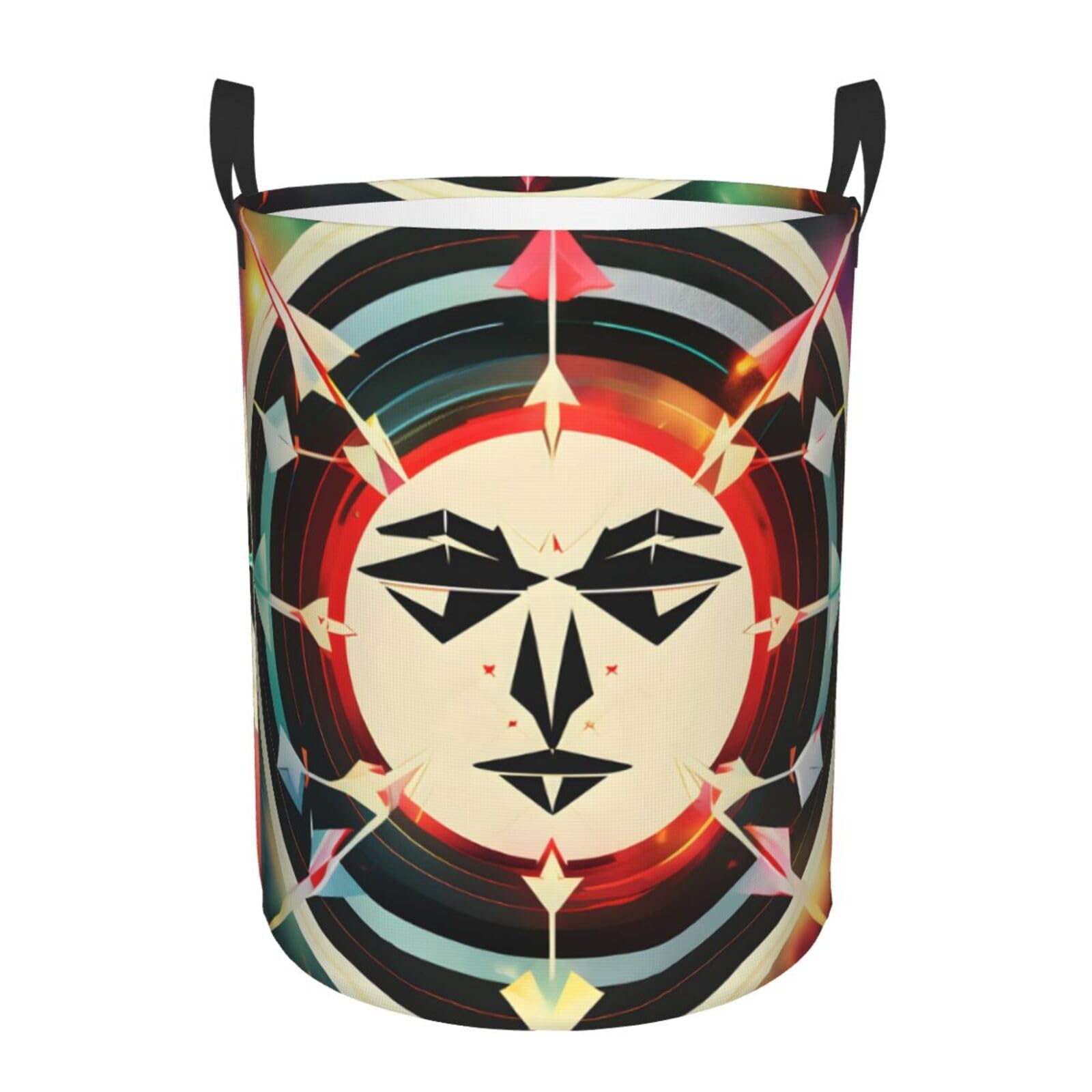 S Collapsible Round Hunting Arrows Triangles Deer Print Laundry Hamper