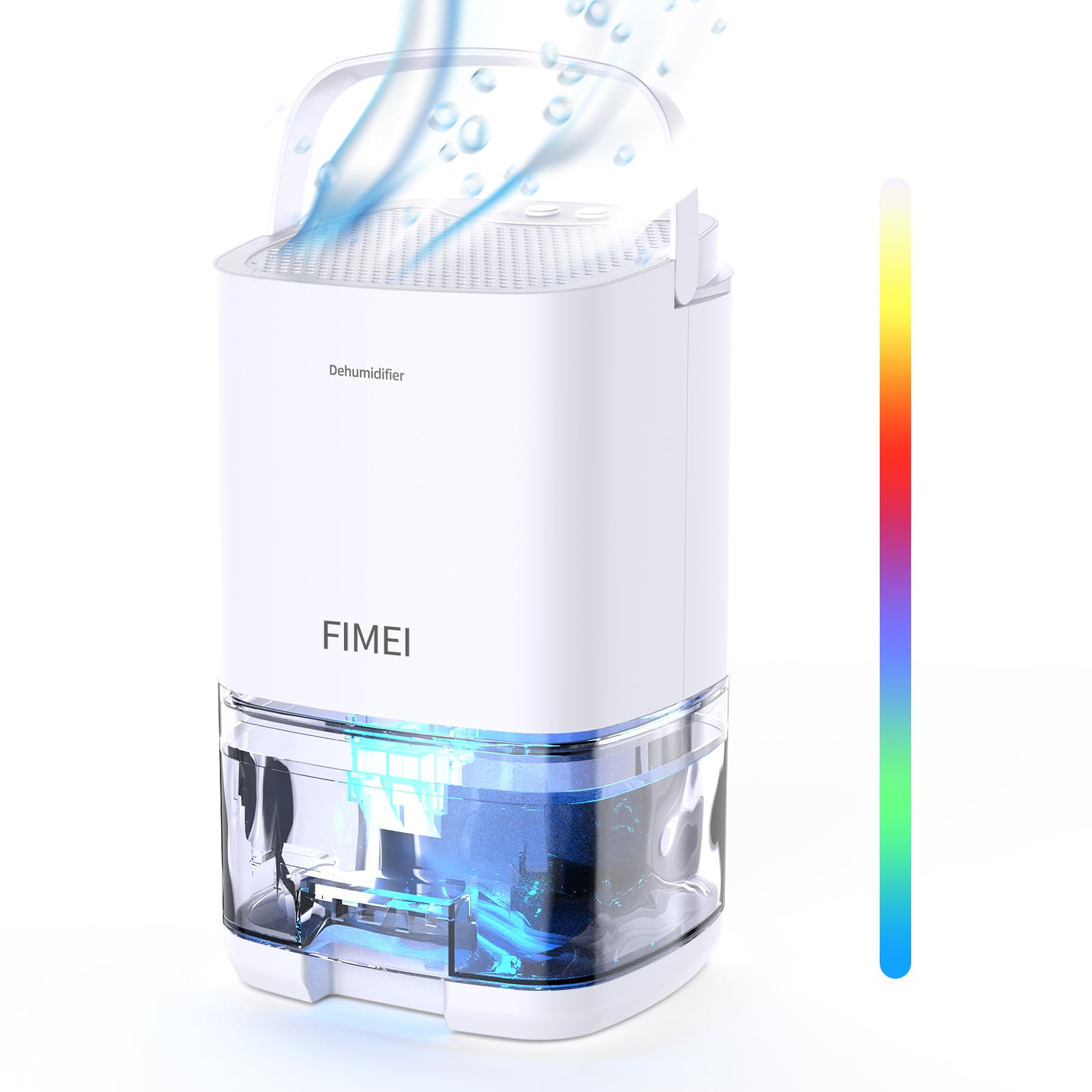FIMEI Home Dehumidifier, 1000ml Capacity Room Dehumidifier, Silent & Portable with 7-Color Light, Sleep Mode, Laundry Drying, Prevents Mold & Dampness