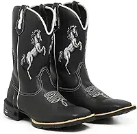Bota Texana Masculina Com Bordado Cavalo Botina Country Texana