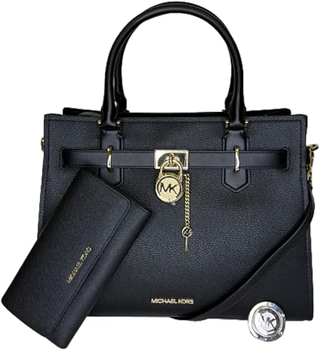 MICHAEL Michael Kors Hamilton MD Satchel bundled with Trifold Wallet and Purse Hook