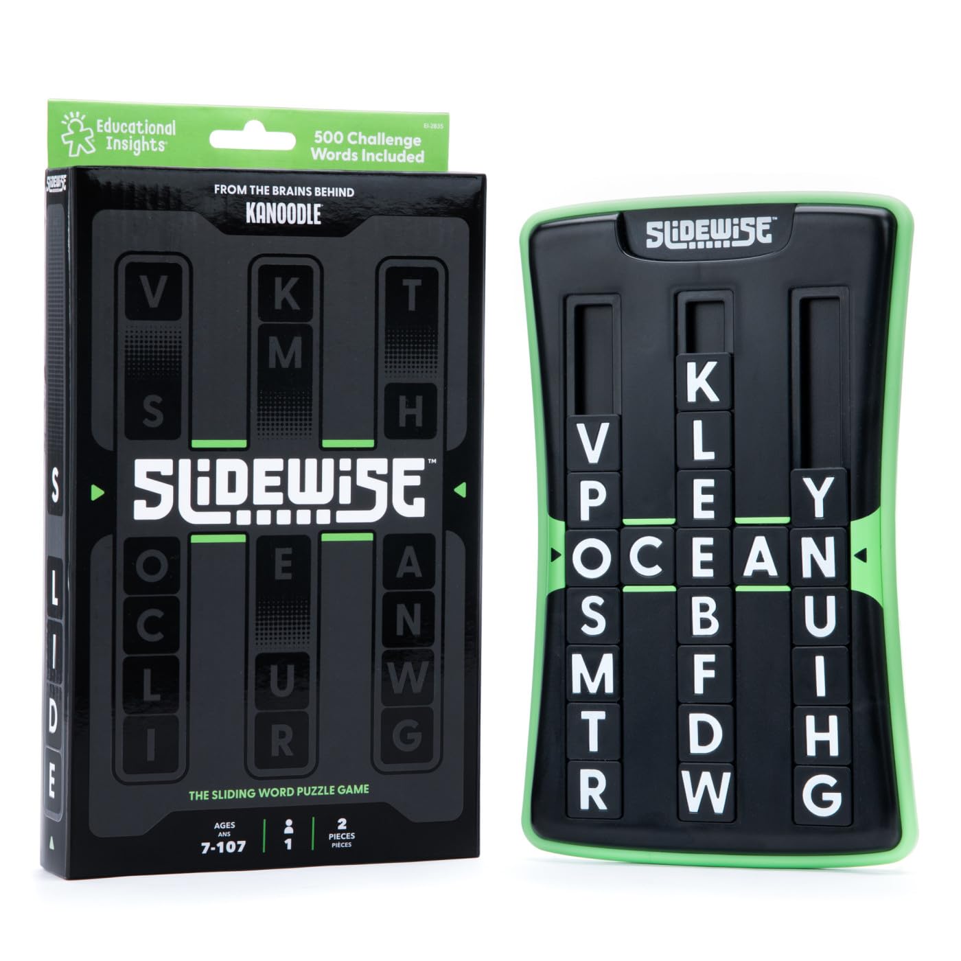 Learning Resources Slidewise, Word Game for Kids Teens & Adults, Handheld Brain Teaser Challenge, Letter Slide Puzzles