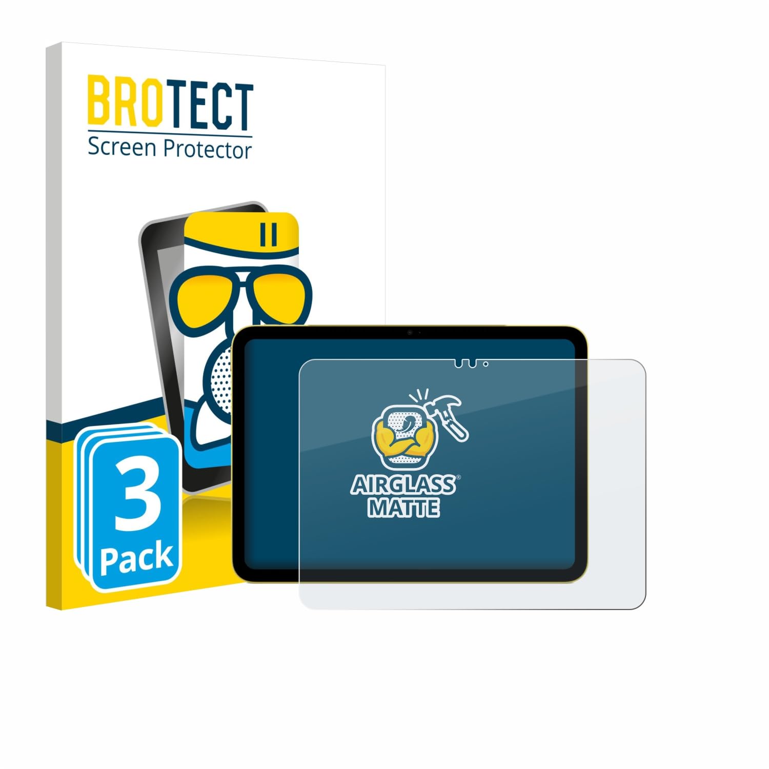 brotect 3 Pezzi Pellicola Vetro per Apple iPad Air 11" M3 WiFi 2025 | Opaca Protezione Schermo Made in Germany, Anti-Riflesso Durezza 9H Anti-Graffio