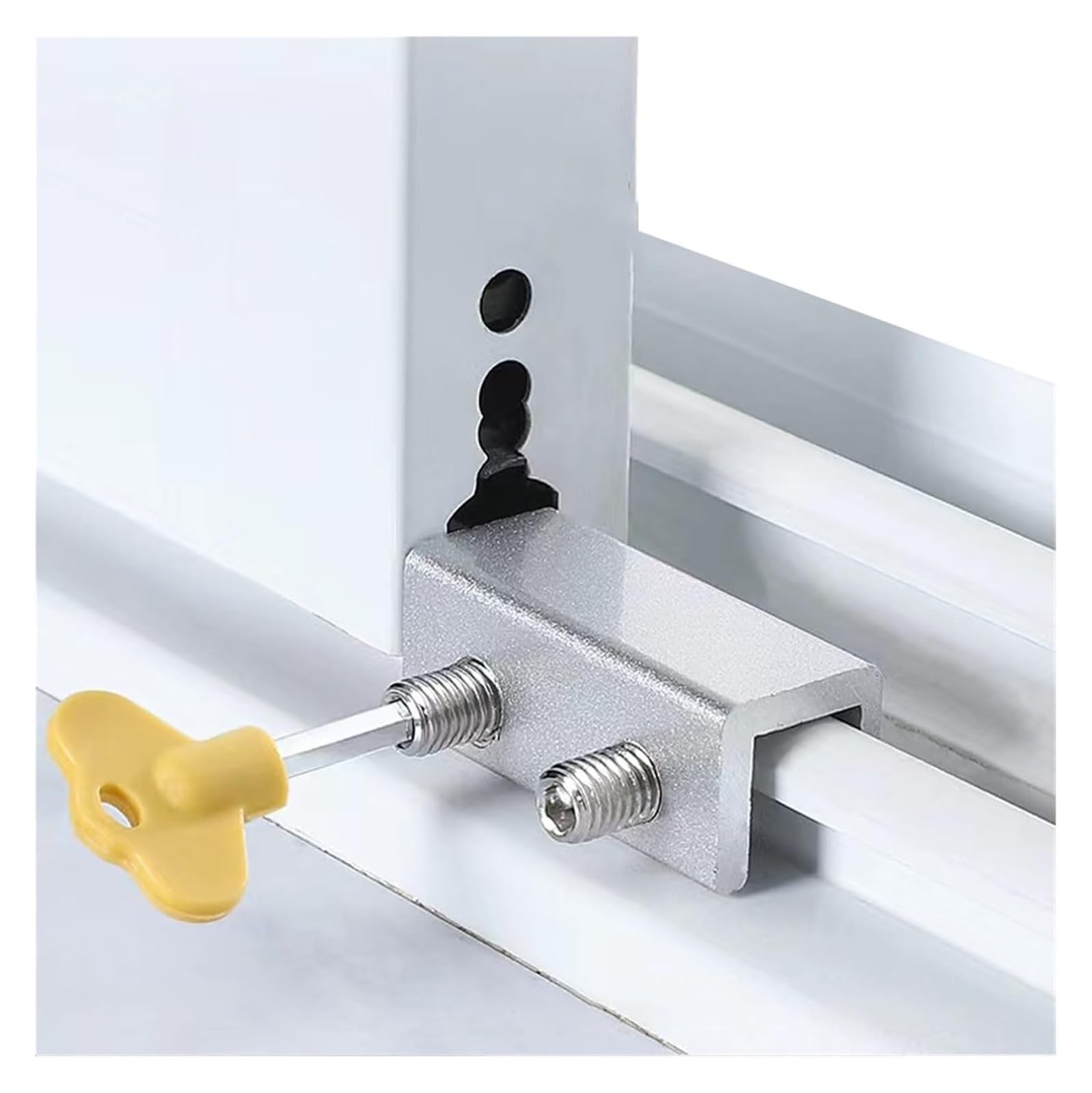 Bloqueador de cerradura, Cerradura de aluminio for ventana con llave for puertas corredizas (paquete 1, 2 y 4 piezas)(7.8mm,1 piece)