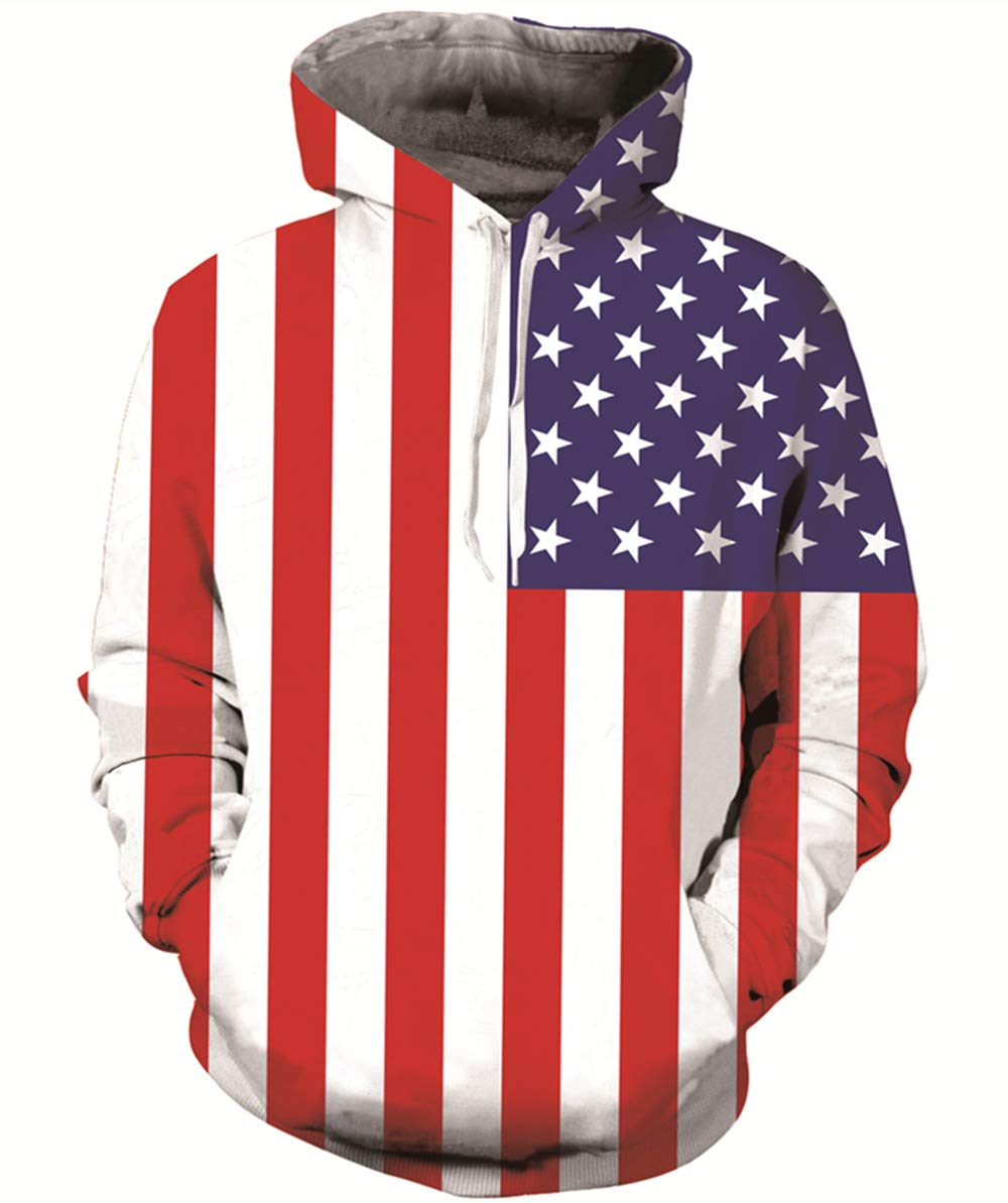 BelovecolMens Hoodies 3D Hooded Sweatshirt Casual Print Fleece Pullover Hoodie with Big Pockets