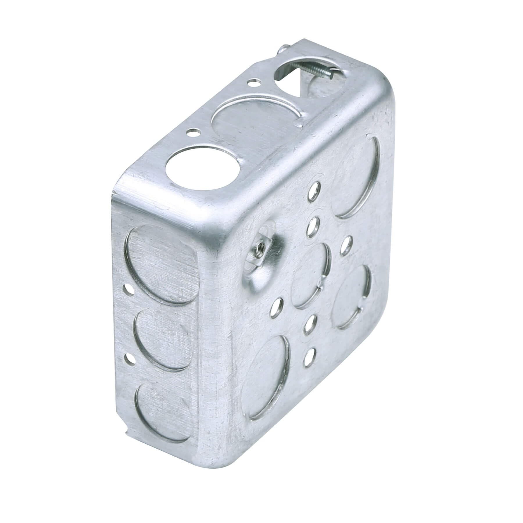 Confezione da 20 scatole elettriche quadrate da 10,2 cm, scatola di giunzione elettrica in metallo profondo, 21,0 Cu. in. Capacità, zincata