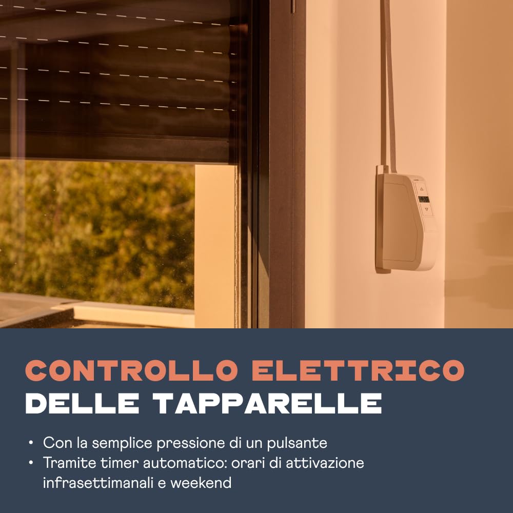 Home Pilot - Avvolgitore per tapparella con mini-cinghia RolloTron a parete Premium. Montaggio rapido | Programmazione | Funzionamento autonomo - 10161530